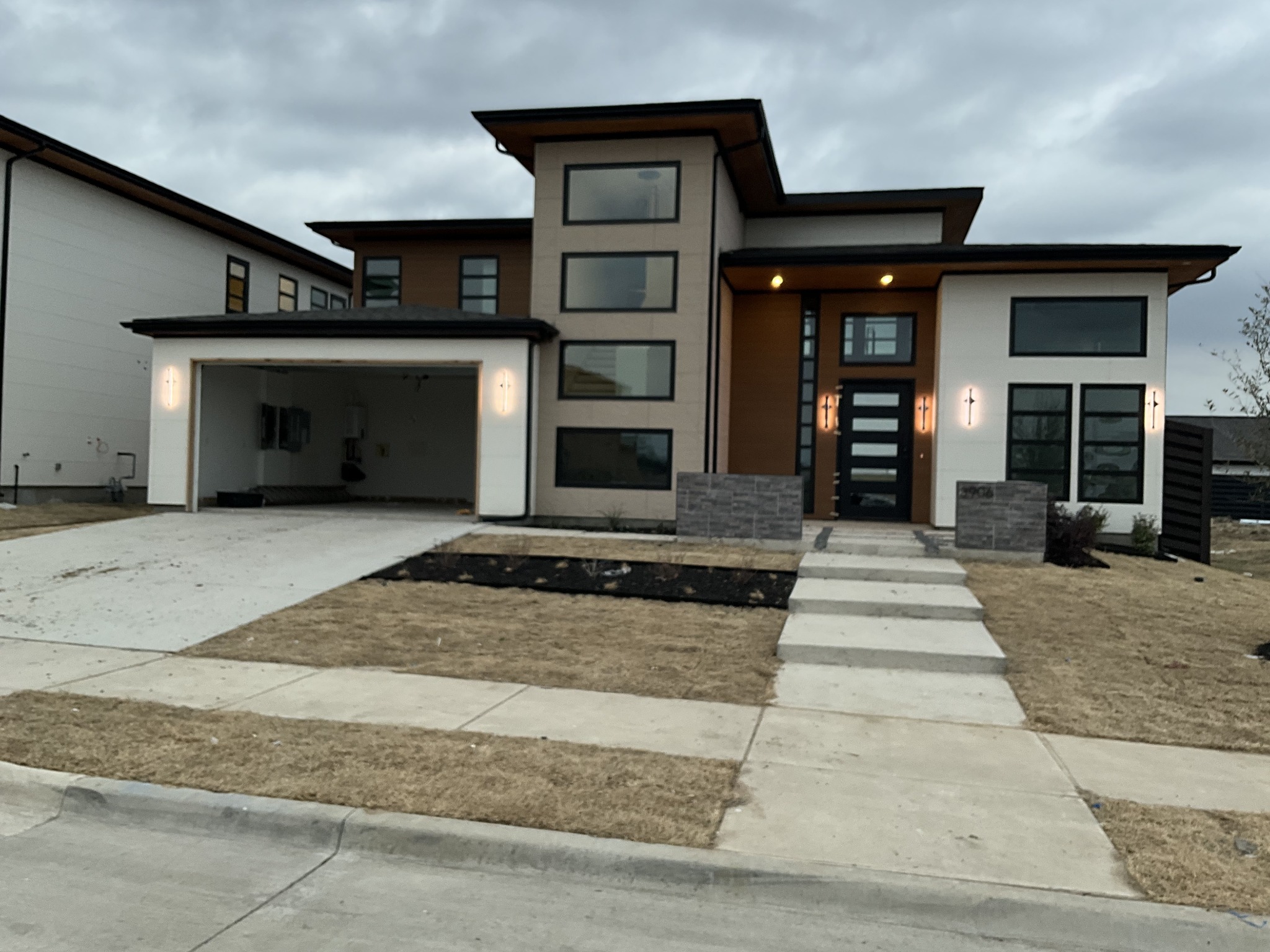 Exterior of a modern two-story residence
